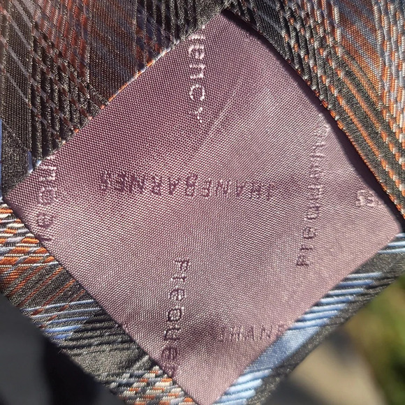 Jhane Barnes frequency blue black rust orange silk tie fathers day gift - Picture 5 of 5